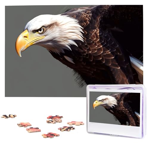 1000-teiliges Puzzle für Erwachsene, anspruchsvolles Puzzle für Spielabende, Adler, Holzpuzzle, fertige Größe 74,9 x 50 cm von NBCCDVSH