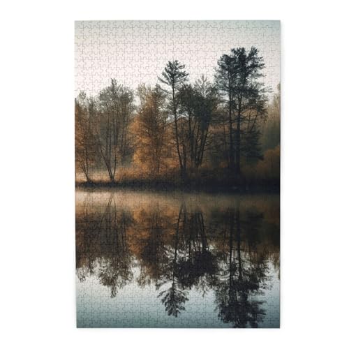 1000-teiliges Puzzle für Erwachsene, herausfordernde Puzzles für Spielabende, Bäume, Reflexion auf einem See, Holzpuzzle, personalisierbares Holzbild, Puzzle für Familie, fertige Größe 50 x 74,9 cm 1000-teiliges Puzzle für Erwachsene, herausfordernde Puzzles für Spielabende, Bäume, Reflexion auf einem See, Holzpuzzle, personalisierbares Holzbild, Puzzle für Familie, fertige Größe 50 x 74,9 cm von NBCCDVSH