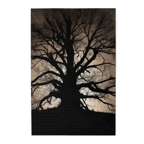 1000-teiliges Puzzle für Erwachsene, herausfordernde Puzzles für Spielabende, Baum-Silhouette, Holzpuzzles, personalisierbar, Holzbild, Puzzle für Familie, fertige Größe 50 x 74,9 cm 1000-teiliges Puzzle für Erwachsene, herausfordernde Puzzles für Spielabende, Baum-Silhouette, Holzpuzzles, personalisierbar, Holzbild, Puzzle für Familie, fertige Größe 50 x 74,9 cm von NBCCDVSH