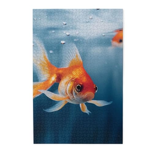 1000-teiliges Puzzle für Erwachsene, herausfordernde Puzzles für Spielabende, Fisch-Holzpuzzle, personalisiertes Familienpuzzle, fertige Größe, 19,7 x von NBCCDVSH