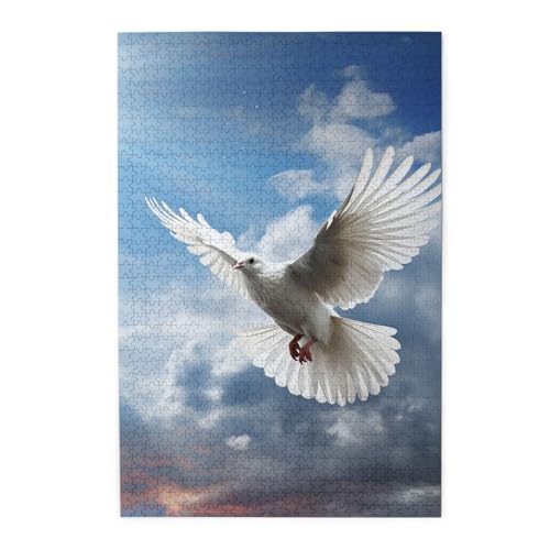 1000-teiliges Puzzle für Erwachsene, herausfordernde Puzzles für Spielabende, Friedenstaube, Holzpuzzle, personalisierbar, Holzbild, Puzzle für Familie, fertige Größe 50 x 74,9 cm 1000-teiliges Puzzle für Erwachsene, herausfordernde Puzzles für Spielabende, Friedenstaube, Holzpuzzle, personalisierbar, Holzbild, Puzzle für Familie, fertige Größe 50 x 74,9 cm von NBCCDVSH