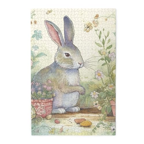 1000-teiliges Puzzle für Erwachsene, herausfordernde Puzzles für Spielabende, Gartenhase, Holzpuzzles, personalisierbar, Holzbild, Puzzle für Familie, fertige Größe 50 x 74,9 cm 1000-teiliges Puzzle für Erwachsene, herausfordernde Puzzles für Spielabende, Gartenhase, Holzpuzzles, personalisierbar, Holzbild, Puzzle für Familie, fertige Größe 50 x 74,9 cm von NBCCDVSH