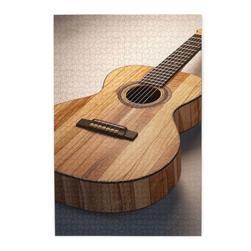 1000-teiliges Puzzle für Erwachsene, herausfordernde Puzzles für Spielabende, Gitarre, Holzpuzzles, personalisierbar, Holzbild, Puzzle für Familie, fertige Größe 50 x 74,9 cm 1000-teiliges Puzzle für Erwachsene, herausfordernde Puzzles für Spielabende, Gitarre, Holzpuzzles, personalisierbar, Holzbild, Puzzle für Familie, fertige Größe 50 x 74,9 cm von NBCCDVSH
