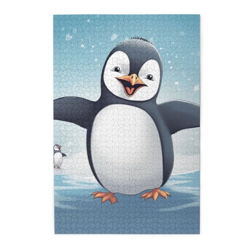 1000-teiliges Puzzle für Erwachsene, herausfordernde Puzzles für Spielabende, Happy Pinguin Holzpuzzle, personalisiertes Holzpuzzle für Familie, fertige Größe 1000-teiliges Puzzle für Erwachsene, herausfordernde Puzzles für Spielabende, Happy Pinguin Holzpuzzle, personalisiertes Holzpuzzle für Familie, fertige Größe von NBCCDVSH