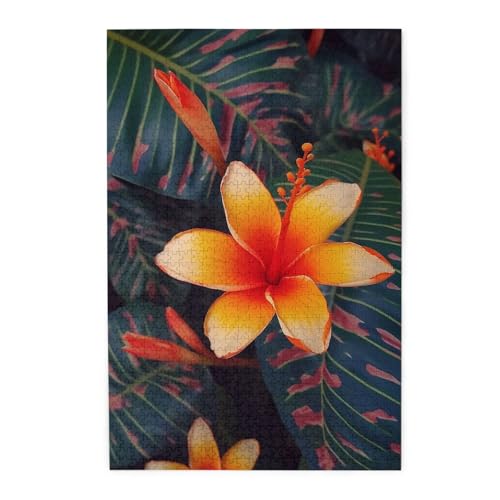 1000-teiliges Puzzle für Erwachsene, herausfordernde Puzzles für Spielabende, Hawaii, tropische Blume, Holzpuzzle, personalisierbar, Holzbild, Puzzle für Familie, fertige Größe 50 x 74,9 cm 1000-teiliges Puzzle für Erwachsene, herausfordernde Puzzles für Spielabende, Hawaii, tropische Blume, Holzpuzzle, personalisierbar, Holzbild, Puzzle für Familie, fertige Größe 50 x 74,9 cm von NBCCDVSH