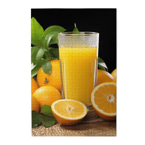 1000-teiliges Puzzle für Erwachsene, herausfordernde Puzzles für Spielabende, Orangen, Orangensaft, Holzpuzzle, personalisierbar, Holzbild, Puzzle für Familie, fertige Größe 50 x 74,9 cm 1000-teiliges Puzzle für Erwachsene, herausfordernde Puzzles für Spielabende, Orangen, Orangensaft, Holzpuzzle, personalisierbar, Holzbild, Puzzle für Familie, fertige Größe 50 x 74,9 cm von NBCCDVSH
