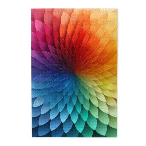 1000-teiliges Puzzle für Erwachsene, herausfordernde Puzzles für Spielabende, Regenbogen-Palette, Holzpuzzle, personalisierbar, Holzbild, Puzzle für Familie, fertige Größe 50 x 74,9 cm 1000-teiliges Puzzle für Erwachsene, herausfordernde Puzzles für Spielabende, Regenbogen-Palette, Holzpuzzle, personalisierbar, Holzbild, Puzzle für Familie, fertige Größe 50 x 74,9 cm von NBCCDVSH