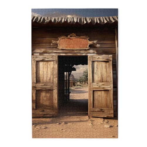 1000-teiliges Puzzle für Erwachsene, herausfordernde Puzzles für Spielabende, Retro-Cowboy, Western-Landbauernhof, Holzpuzzle, personalisierbar, Holzbild, Puzzle für Familie, fertige Größe 50 x 74,9 1000-teiliges Puzzle für Erwachsene, herausfordernde Puzzles für Spielabende, Retro-Cowboy, Western-Landbauernhof, Holzpuzzle, personalisierbar, Holzbild, Puzzle für Familie, fertige Größe 50 x 74,9 von NBCCDVSH