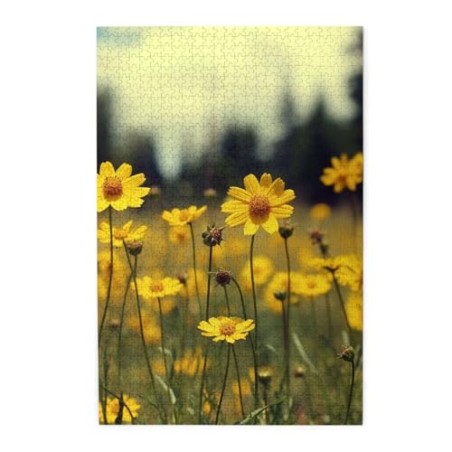 1000-teiliges Puzzle für Erwachsene, herausfordernde Puzzles für Spielabende, Sommer, gelbe Blumen, Holzpuzzles, personalisierbar, Holzbild, Puzzle für Familie, fertige Größe 50 x 74,9 cm 1000-teiliges Puzzle für Erwachsene, herausfordernde Puzzles für Spielabende, Sommer, gelbe Blumen, Holzpuzzles, personalisierbar, Holzbild, Puzzle für Familie, fertige Größe 50 x 74,9 cm von NBCCDVSH