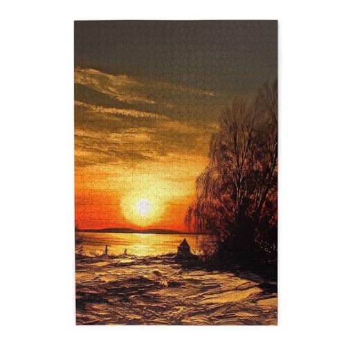 1000-teiliges Puzzle für Erwachsene, herausfordernde Puzzles für Spielabende, Sonnenuntergang, Holzpuzzles, personalisierbar, Holzbild, Puzzle für Familie, fertige Größe 50 x 74,9 cm 1000-teiliges Puzzle für Erwachsene, herausfordernde Puzzles für Spielabende, Sonnenuntergang, Holzpuzzles, personalisierbar, Holzbild, Puzzle für Familie, fertige Größe 50 x 74,9 cm von NBCCDVSH