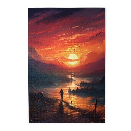 1000-teiliges Puzzle für Erwachsene, herausfordernde Puzzles für Spielabende, Sonnenuntergang, Kunst, Holzpuzzles, personalisierbar, Holzbild, Puzzle für Familie, fertige Größe 50 x 74,9 cm 1000-teiliges Puzzle für Erwachsene, herausfordernde Puzzles für Spielabende, Sonnenuntergang, Kunst, Holzpuzzles, personalisierbar, Holzbild, Puzzle für Familie, fertige Größe 50 x 74,9 cm von NBCCDVSH