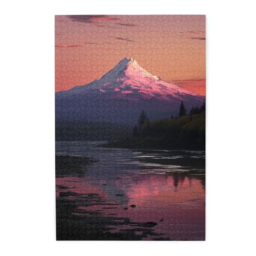 1000-teiliges Puzzle für Erwachsene, herausfordernde Puzzles für Spielabende, Sonnenuntergang, Landschaft, Berge, See, Holzpuzzle, personalisierbar, Holzbild, Puzzle für Familie, fertige Größe 50 x 1000-teiliges Puzzle für Erwachsene, herausfordernde Puzzles für Spielabende, Sonnenuntergang, Landschaft, Berge, See, Holzpuzzle, personalisierbar, Holzbild, Puzzle für Familie, fertige Größe 50 x von NBCCDVSH
