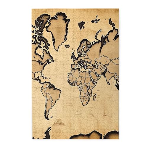 1000-teiliges Puzzle für Erwachsene, herausfordernde Puzzles für Spielabende, Vintage-Weltkarte, Holzpuzzles, personalisierbar, Holzbild, Puzzle für Familie, fertige Größe 50 x 74,9 cm 1000-teiliges Puzzle für Erwachsene, herausfordernde Puzzles für Spielabende, Vintage-Weltkarte, Holzpuzzles, personalisierbar, Holzbild, Puzzle für Familie, fertige Größe 50 x 74,9 cm von NBCCDVSH
