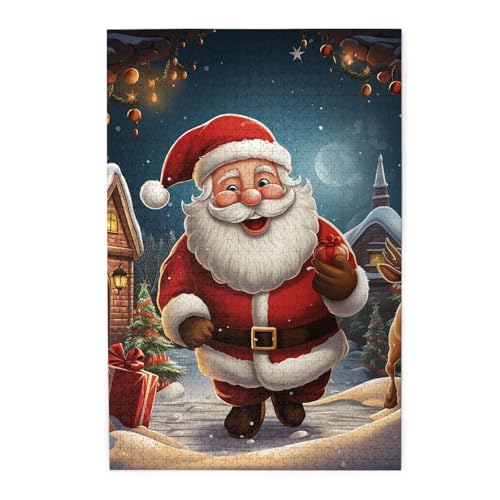 1000-teiliges Puzzle für Erwachsene, herausfordernde Puzzles für Spielabende, Weihnachtsmann, Weihnachten, Zoom, Holzpuzzle, personalisierbar, Holzbild, Puzzle für Familie, fertige Größe 50 x 74,9 cm 1000-teiliges Puzzle für Erwachsene, herausfordernde Puzzles für Spielabende, Weihnachtsmann, Weihnachten, Zoom, Holzpuzzle, personalisierbar, Holzbild, Puzzle für Familie, fertige Größe 50 x 74,9 cm von NBCCDVSH