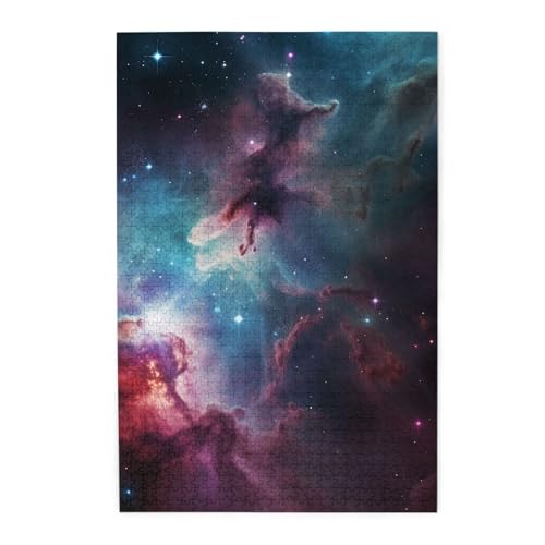 1000-teiliges Puzzle für Erwachsene, herausfordernde Puzzles für Spielabende, Weltraumnebel mit Cluster, Holzpuzzle, personalisierbar, Holzbild, Puzzle für Familie, fertige Größe 50 x 74,9 cm 1000-teiliges Puzzle für Erwachsene, herausfordernde Puzzles für Spielabende, Weltraumnebel mit Cluster, Holzpuzzle, personalisierbar, Holzbild, Puzzle für Familie, fertige Größe 50 x 74,9 cm von NBCCDVSH