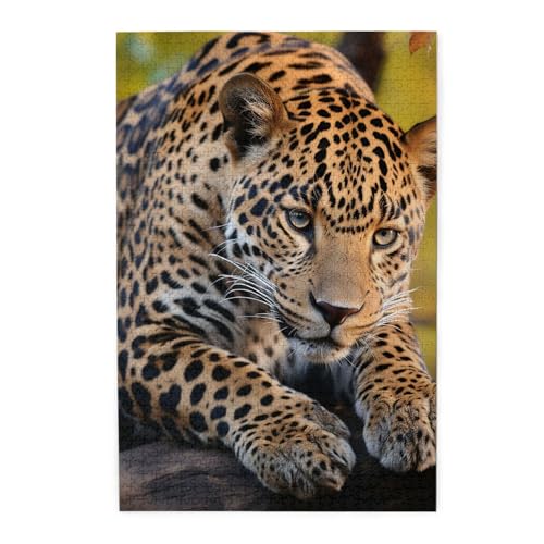 1000-teiliges Puzzle für Erwachsene, herausfordernde Puzzles für Spielabende, afrikanischer Leopard, Holzpuzzle, personalisierbar, Holzbild, Puzzle für Familie, fertige Größe 50 x 74,9 cm 1000-teiliges Puzzle für Erwachsene, herausfordernde Puzzles für Spielabende, afrikanischer Leopard, Holzpuzzle, personalisierbar, Holzbild, Puzzle für Familie, fertige Größe 50 x 74,9 cm von NBCCDVSH