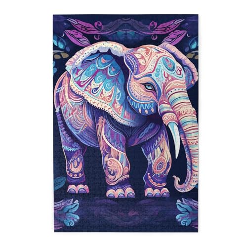 1000-teiliges Puzzle für Erwachsene, herausfordernde Puzzles für Spielabende, lila Elefant, Holzpuzzle, personalisierbar, Holzbild, Puzzle für Familie, fertige Größe 50 x 74,9 cm 1000-teiliges Puzzle für Erwachsene, herausfordernde Puzzles für Spielabende, lila Elefant, Holzpuzzle, personalisierbar, Holzbild, Puzzle für Familie, fertige Größe 50 x 74,9 cm von NBCCDVSH