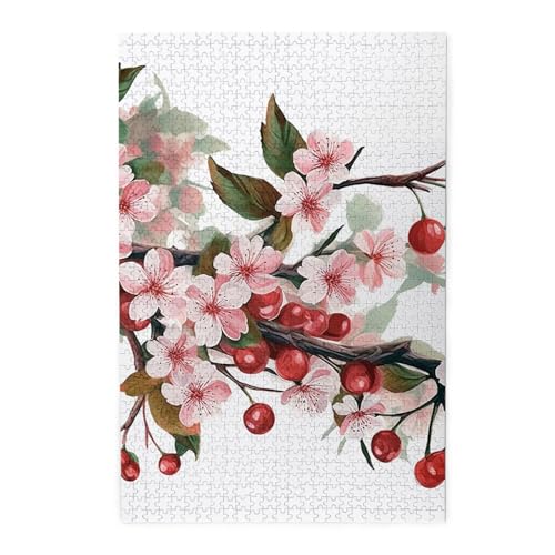 1000-teiliges Puzzle für Erwachsene, herausfordernde Puzzles für Spielabende, realistische Kirschblumen, Holzpuzzle, personalisierbar, Holzbild, Puzzle für Familie, fertige Größe 50 x 74,9 cm 1000-teiliges Puzzle für Erwachsene, herausfordernde Puzzles für Spielabende, realistische Kirschblumen, Holzpuzzle, personalisierbar, Holzbild, Puzzle für Familie, fertige Größe 50 x 74,9 cm von NBCCDVSH