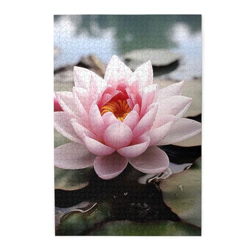 1000-teiliges Puzzle für Erwachsene, herausfordernde Puzzles für Spielabende, rosa Lotusblüte, Holzpuzzle, personalisierbar, Holzbild, Puzzle für Familie, fertige Größe 50 x 74,9 cm 1000-teiliges Puzzle für Erwachsene, herausfordernde Puzzles für Spielabende, rosa Lotusblüte, Holzpuzzle, personalisierbar, Holzbild, Puzzle für Familie, fertige Größe 50 x 74,9 cm von NBCCDVSH