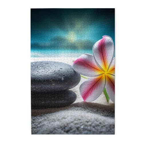 1000-teiliges Puzzle für Erwachsene, herausfordernde Puzzles für Spielabende, tropische Blume und Zen-Stein, Holzpuzzle, personalisierbar, individuelles Holzbild, Puzzle für Familie, fertige Größe 50 1000-teiliges Puzzle für Erwachsene, herausfordernde Puzzles für Spielabende, tropische Blume und Zen-Stein, Holzpuzzle, personalisierbar, individuelles Holzbild, Puzzle für Familie, fertige Größe 50 von NBCCDVSH