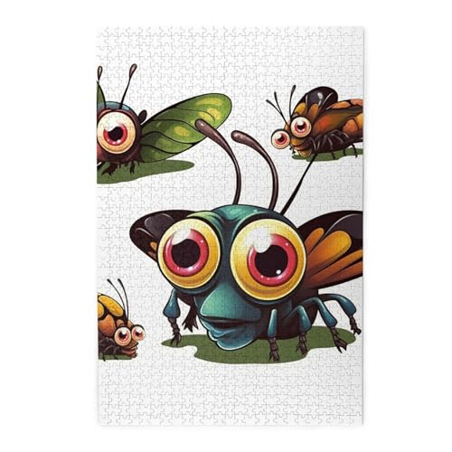 1000-teiliges Puzzle für Erwachsene, herausfordernde Puzzles für Spieleabende, Cartoon-Insekten-Holzpuzzles, personalisierbar, Holzbild, Puzzle für Familie, fertige Größe 50 x 74,9 cm 1000-teiliges Puzzle für Erwachsene, herausfordernde Puzzles für Spieleabende, Cartoon-Insekten-Holzpuzzles, personalisierbar, Holzbild, Puzzle für Familie, fertige Größe 50 x 74,9 cm von NBCCDVSH