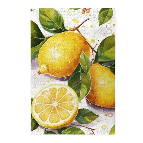 1000-teiliges Puzzle für Erwachsene, herausfordernde Puzzles für Spieleabende, Früchte, Zitrone, Holzpuzzle, personalisierbar, Holzbild, Puzzle für Familie, fertige Größe 50 x 74,9 cm 1000-teiliges Puzzle für Erwachsene, herausfordernde Puzzles für Spieleabende, Früchte, Zitrone, Holzpuzzle, personalisierbar, Holzbild, Puzzle für Familie, fertige Größe 50 x 74,9 cm von NBCCDVSH