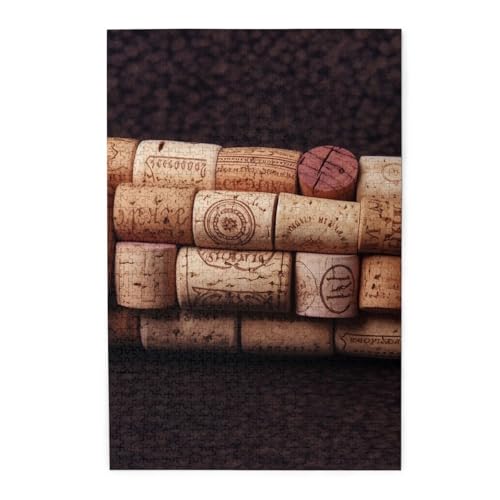 1000-teiliges Puzzle für Erwachsene, herausfordernde Puzzles für Spieleabende, Weinkork-Holzpuzzle, personalisiertes Holzpuzzle für Familie, fertige Größe von NBCCDVSH