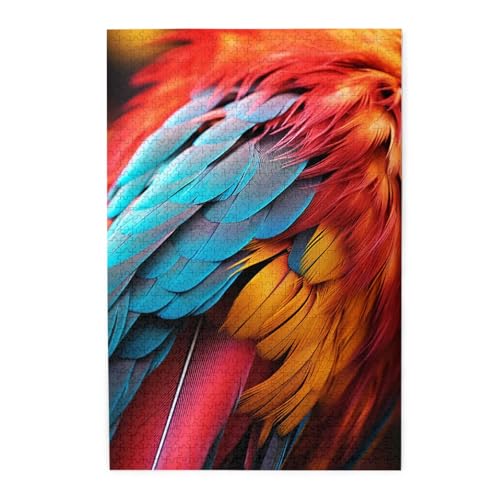 1000-teiliges Puzzle für Erwachsene, herausfordernde Puzzles für Spieleabende, bunte Federn, Holzpuzzle, personalisierbar, Holzbild, Puzzle für Familie, fertige Größe 50 x 74,9 cm 1000-teiliges Puzzle für Erwachsene, herausfordernde Puzzles für Spieleabende, bunte Federn, Holzpuzzle, personalisierbar, Holzbild, Puzzle für Familie, fertige Größe 50 x 74,9 cm von NBCCDVSH