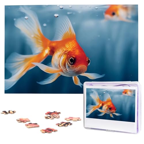 1000-teiliges Puzzle für Erwachsene, herausforderndes Puzzle für Spielabende, Fische, Holzpuzzle, fertige Größe 74,9 x 50 cm von NBCCDVSH