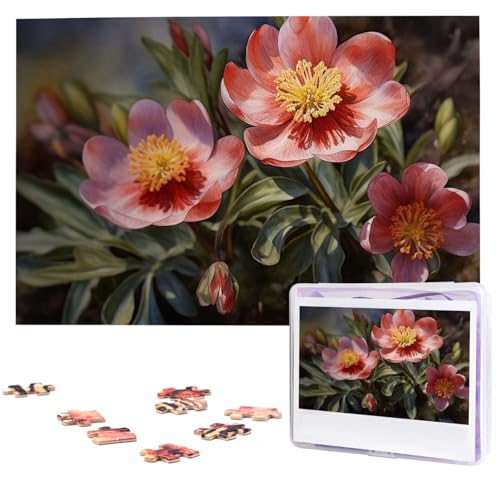 1000-teiliges Puzzle für Erwachsene, herausforderndes Puzzle für Spielabende, Frühlingsblumen, Holzpuzzle, fertige Größe 74,9 x 50 cm von NBCCDVSH