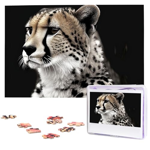 1000-teiliges Puzzle für Erwachsene, herausforderndes Puzzle für Spielabende, Geparden-Holzpuzzle, fertige Größe 74,9 x 50 cm von NBCCDVSH