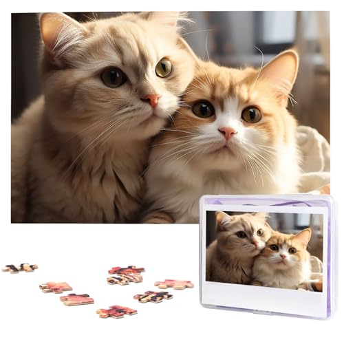 1000-teiliges Puzzle für Erwachsene, herausforderndes Puzzle für Spielabende, Liebhaber, Katze, Holzpuzzle, fertige Größe 74,9 x 50 cm von NBCCDVSH