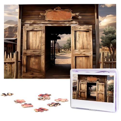 1000-teiliges Puzzle für Erwachsene, herausforderndes Puzzle für Spielabende, Retro-Cowboy, Western-Landbauernhof, Holzpuzzle, fertige Größe 74,9 x 50 cm 1000-teiliges Puzzle für Erwachsene, herausforderndes Puzzle für Spielabende, Retro-Cowboy, Western-Landbauernhof, Holzpuzzle, fertige Größe 74,9 x 50 cm von NBCCDVSH