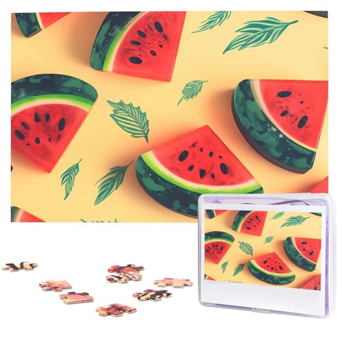 1000-teiliges Puzzle für Erwachsene, herausforderndes Puzzle für Spielabende, Sommer, Wassermelone, Holzpuzzle, fertige Größe 74,9 x 50 cm von NBCCDVSH