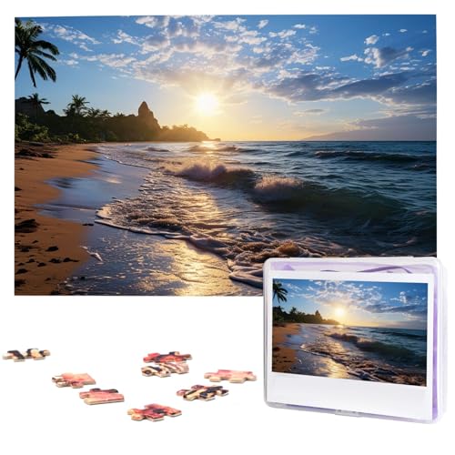 1000-teiliges Puzzle für Erwachsene, herausforderndes Puzzle für Spielabende, Strandblick, Holzpuzzle, fertige Größe 74,9 x 50 cm von NBCCDVSH