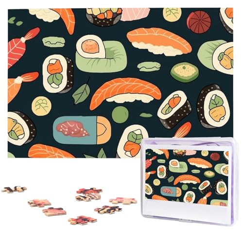 1000-teiliges Puzzle für Erwachsene, herausforderndes Puzzle für Spielabende, Sushi-Essen-Muster, Holzpuzzle, fertige Größe 74,9 x 50 cm 1000-teiliges Puzzle für Erwachsene, herausforderndes Puzzle für Spielabende, Sushi-Essen-Muster, Holzpuzzle, fertige Größe 74,9 x 50 cm von NBCCDVSH