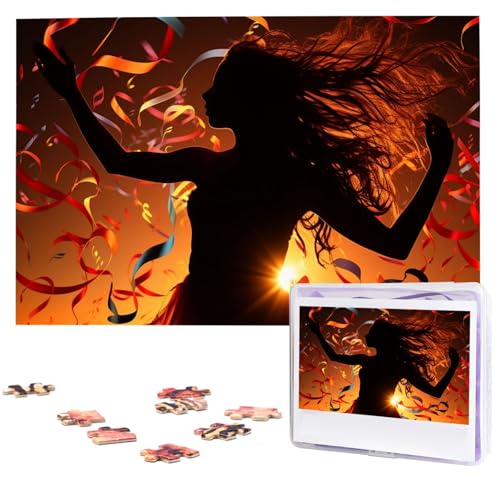 1000-teiliges Puzzle für Erwachsene, herausforderndes Puzzle für Spielabende, Tanzmusik, Holzpuzzle, personalisierbar, individuelle Holzpuzzles für Familie, Bildpuzzles, fertige Größe 74,9 x 50 cm von NBCCDVSH