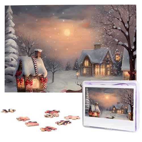 1000-teiliges Puzzle für Erwachsene, herausforderndes Puzzle für Spielabende, Winter, Weihnachten, Holzpuzzle, fertige Größe 74,9 x 50 cm von NBCCDVSH
