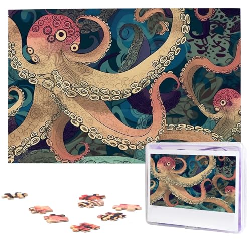 1000-teiliges Puzzle für Erwachsene, herausforderndes Puzzle für Spielabende, abstraktes Oktopus-Kraken-Holzpuzzle, personalisierte Holzpuzzles für Familie, Bilderpuzzles, fertige Größe 74,9 x 50 cm 1000-teiliges Puzzle für Erwachsene, herausforderndes Puzzle für Spielabende, abstraktes Oktopus-Kraken-Holzpuzzle, personalisierte Holzpuzzles für Familie, Bilderpuzzles, fertige Größe 74,9 x 50 cm von NBCCDVSH