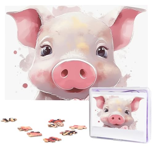 1000-teiliges Puzzle für Erwachsene, herausforderndes Puzzle für Spielabende, lächelndes Holzpuzzle, fertige Größe 74,9 x 50 cm von NBCCDVSH