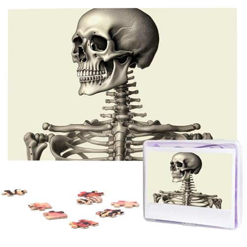 1000-teiliges Puzzle für Erwachsene, herausforderndes Puzzle für Spielabende, menschliches Skelett, Holzpuzzle, fertige Größe 74,9 x 50 cm von NBCCDVSH