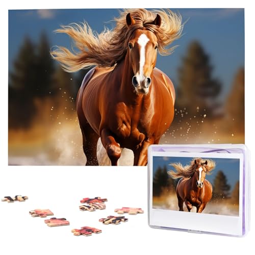 1000-teiliges Puzzle für Erwachsene, herausforderndes Puzzle für Spielabende, rotes laufendes Pferd, Holzpuzzle, fertige Größe 74,9 x 50 cm 1000-teiliges Puzzle für Erwachsene, herausforderndes Puzzle für Spielabende, rotes laufendes Pferd, Holzpuzzle, fertige Größe 74,9 x 50 cm von NBCCDVSH