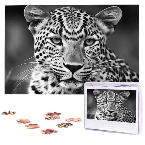 1000-teiliges Puzzle für Erwachsene, herausforderndes Puzzle für Spielabende, schwarz-weißes Leopardenmuster, Holzpuzzle, personalisierbar, individuelle Holzpuzzles für Familie, Bilderpuzzles, fertige 1000-teiliges Puzzle für Erwachsene, herausforderndes Puzzle für Spielabende, schwarz-weißes Leopardenmuster, Holzpuzzle, personalisierbar, individuelle Holzpuzzles für Familie, Bilderpuzzles, fertige von NBCCDVSH