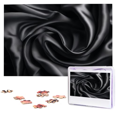 1000-teiliges Puzzle für Erwachsene, herausforderndes Puzzle für Spielabende, schwarze Seidenfalte, Holzpuzzle, personalisierbar, individuelle Holzpuzzles für Familie, Bilderpuzzles, fertige Größe von NBCCDVSH