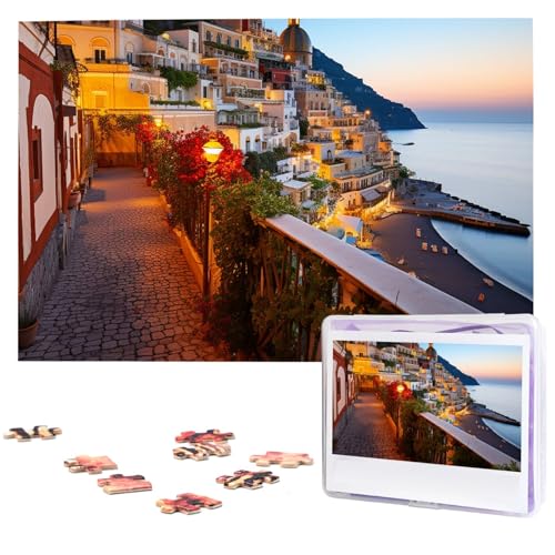 1000-teiliges Puzzle für Erwachsene, herausforderndes Puzzle für Spieleabende, Positano Seaside Sunset, Holzpuzzle, fertige Größe 74,9 x 50 cm 1000-teiliges Puzzle für Erwachsene, herausforderndes Puzzle für Spieleabende, Positano Seaside Sunset, Holzpuzzle, fertige Größe 74,9 x 50 cm von NBCCDVSH