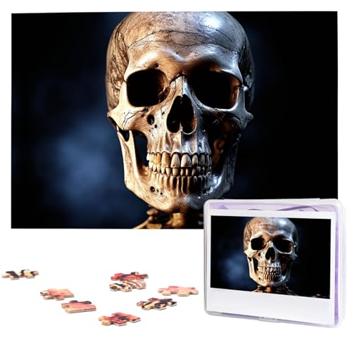1000-teiliges Puzzle für Erwachsene, herausforderndes Puzzle für Spieleabende, Skelett-Holzpuzzle, personalisierbar, individuelle Holzpuzzles für Familie, Bildpuzzles, fertige Größe 74,9 x 50 cm von NBCCDVSH