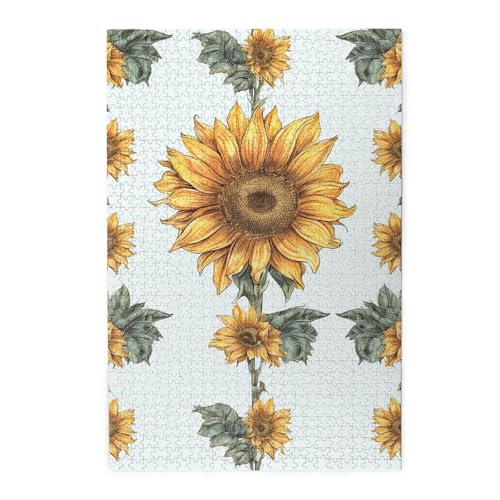 1000-teiliges Puzzle für Erwachsene, herausforderndes Puzzle für Spieleabende, Sonnenblume, handbemalt, Blumen-Holzpuzzle für Familie, fertige Größe, 19,7 x 1000-teiliges Puzzle für Erwachsene, herausforderndes Puzzle für Spieleabende, Sonnenblume, handbemalt, Blumen-Holzpuzzle für Familie, fertige Größe, 19,7 x von NBCCDVSH