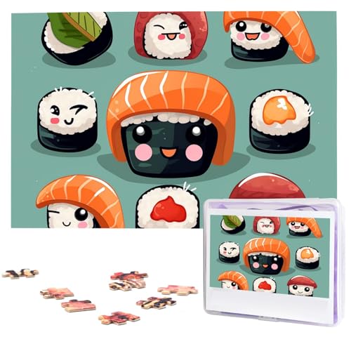1000-teiliges Puzzle für Erwachsene, herausforderndes Puzzle für Spieleabende, Sushi-Holzpuzzle, fertige Größe 74,9 x 50 cm von NBCCDVSH