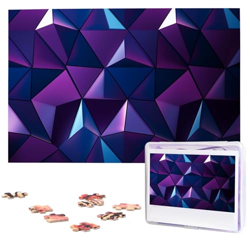 1000-teiliges Puzzle für Erwachsene, herausforderndes Puzzle für Spieleabende, lila, geometrisches Holzpuzzle, fertige Größe 74,9 x 50 cm von NBCCDVSH