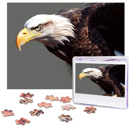 500-teiliges Puzzle für Erwachsene, herausforderndes Puzzle für Spielabende, Adler, Holzpuzzle, personalisierbar, Holzpuzzle für Familie, Bilderpuzzle, fertige Größe 38,1 x 51,8 cm von NBCCDVSH